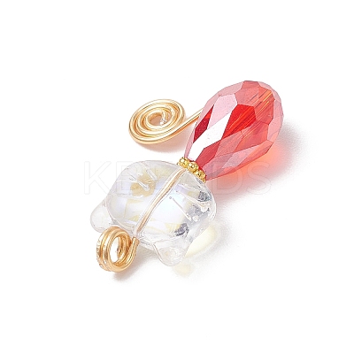 Cat Shape Glass Pendants PALLOY-JF03718-01-1