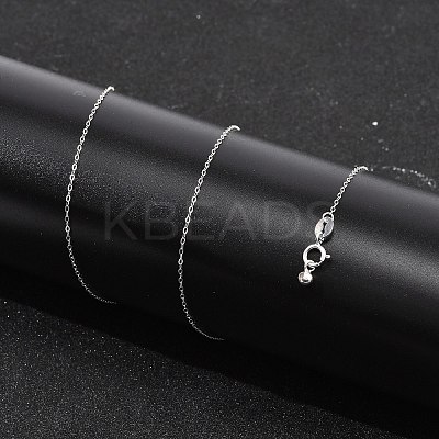 925 Sterling Silver Cable Chain Adjustable Slider Necklaces for Women NJEW-U030-01S-01-1