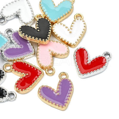 12Pcs 6 Colors Rack Plating Alloy Enamel Charms ENAM-YW0004-94A-1