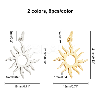 16Pcs 2 Colors Brass Pendants KK-CA0001-56-1