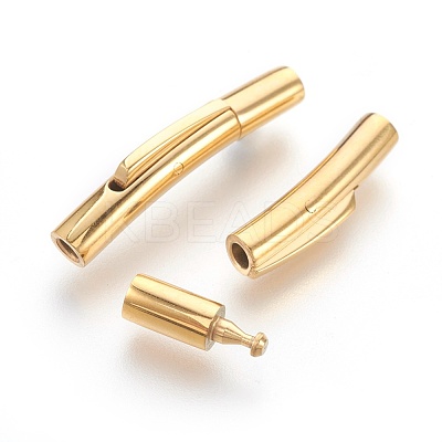 Smooth 304 Stainless Steel Bayonet Clasps STAS-L215-01G-1