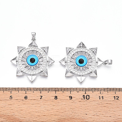 Brass Micro Pave Cubic Zirconia Pendants KK-N257-24P-1