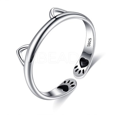 925 Sterling Silver Cuff Rings RJEW-BB70407-1