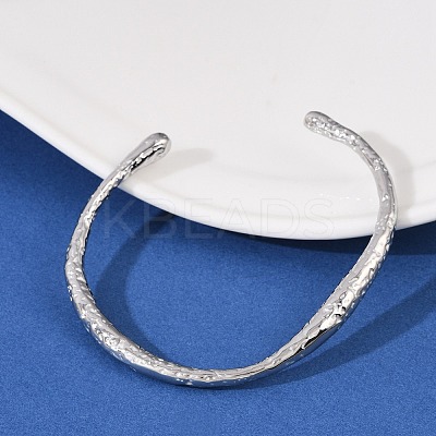 304 Stainless Steel Open Cuff  Bangles for Women BJEW-R019-03P-03-1