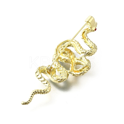 Snake Aolly Rhinestone Brooches JEWB-V008-01LG-02-1