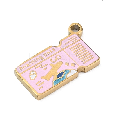304 Stainless Steel Enamel Pendants STAS-I369-08G-01-1