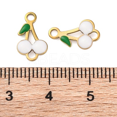Ion Plating(IP) 304 Stainless Steel Enamel Fruit Connector Charms STAS-P373-01G-1