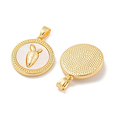Natural White Shell Pendants KK-A214-19G-1