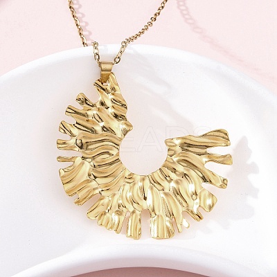 Exaggerated Semicircle 304 Stainless Steel Pendant Necklaces NJEW-M096-27G-1