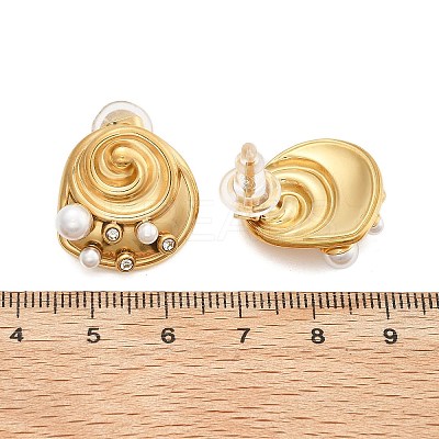 304 Stainless Steel Clear Cubic Zirconia Stud Earrings EJEW-R020-05G-03-1