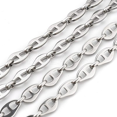 Non-Tarnish 3.28 Feet 304 Stainless Steel Link Chains X-STAS-H111-01P-1