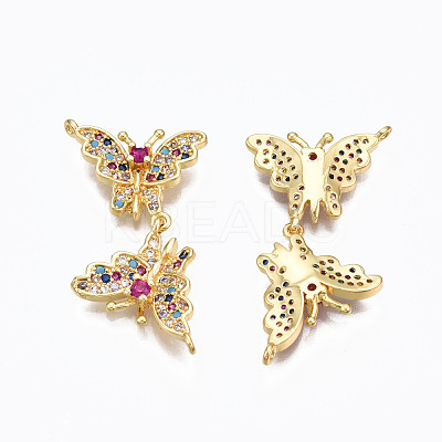 Brass Micro Pave Cubic Zirconia Links Connectors ZIRC-N039-122-NF-1