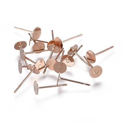 304 Stainless Steel Stud Earring Findings STAS-E484-67A-RG-1