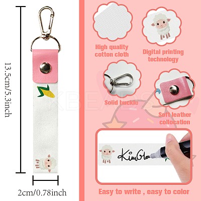 PU Leather & Cotton Name Marker Keychain AJEW-WH0514-022-1