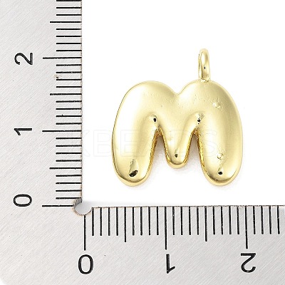 Rack Plating Brass Balloon Letter Pendants KK-C050-01G-M-1