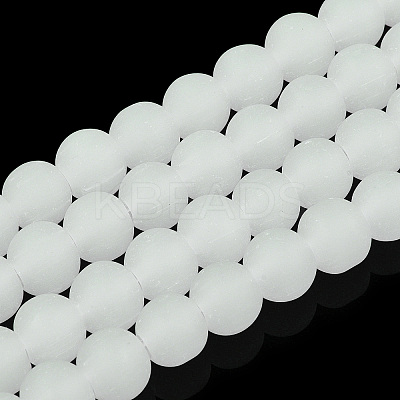 Imitation Jade Glass Beads Strands GLAA-T032-J6mm-MD01-1