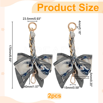 2Pcs Polyester Bowknot Bag Extension Chains PURS-ME0001-01B-1