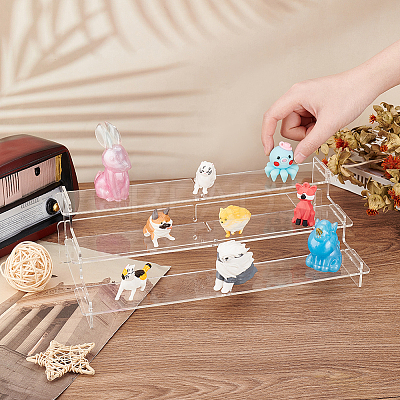 3-Tier Acrylic Model Toy Assembled Organizer Holders ODIS-WH0026-08B-1