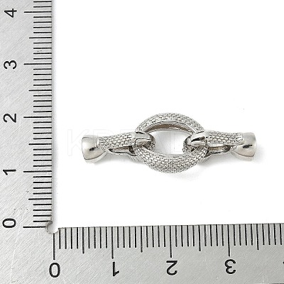 Brass Micro Pave Clear Cubic Zirconia Fold Over Clasps LS-KK-M326-01P-1