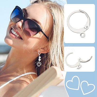 80Pcs 4 Styles 304 Stainless Steel Leverback Earring Findings STAS-AR0002-38-1