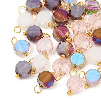30Pcs Electroplate Glass Pendants PALLOY-YW00145-02-1