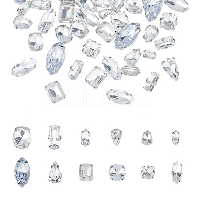 120Pcs 12 Style Teardrop Horse Eye Square Sew on Rhinestone RGLA-DC0001-03-1