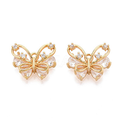 Brass Micro Pave Cubic Zirconia Charms KK-N263-76A-G-1