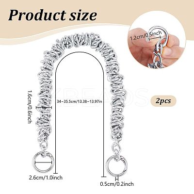 Zinc Alloy Twisted Ring Chain Bag Handles FIND-WH0436-47P-1