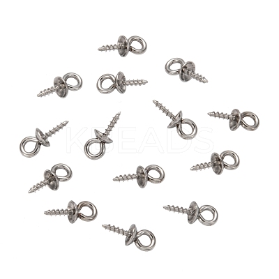 Tarnish Resistant 304 Stainless Steel Screw Eye Pin Peg Bails STAS-E076-05-1