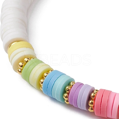 Polymer Clay Heishi Surfer Stretch Bracelet BJEW-JB09642-01-1