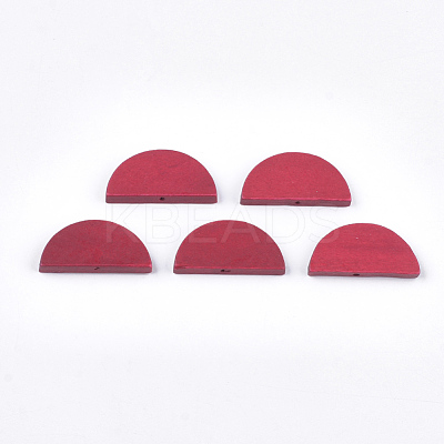 Painted Natural Wood Beads WOOD-T021-05B-02-1