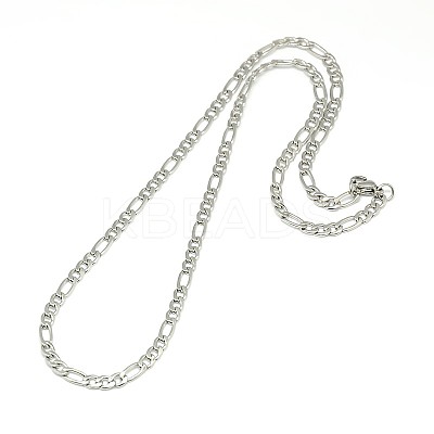 Tarnish Resistant 304 Stainless Steel Figaro Chain Necklace Making X-STAS-A028-N025P-1