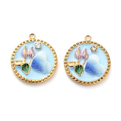 304 Stainless Steel Enamel Pendants STAS-B084-04G-03-1
