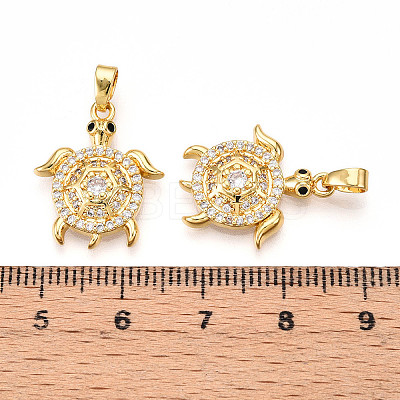 Brass Micro Pave Cubic Zirconia Pendants KK-N257-04G-1