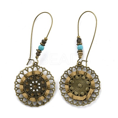 Bohemia Vintage Fower Dangle Earrings EJEW-I261-01AB-1