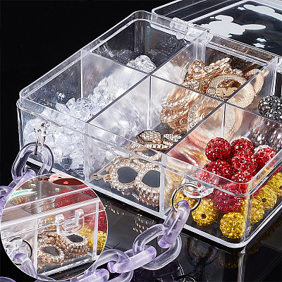 4Pcs Polystyrene Plastic Bead Containers CON-PH0002-77-1