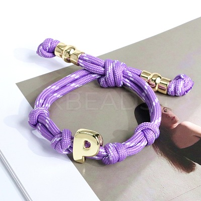 Letter P Cotton Cord Braided Knot Bracelets FS-WG79C27-16-1
