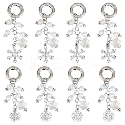 Christmas Snowflake Alloy Bookmarks Pendant Decoration HJEW-SC0001-81-1