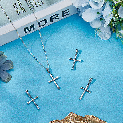 4Pcs 2 Styles 304 Stainless Steel Pendants STAS-BBC0007-68-1