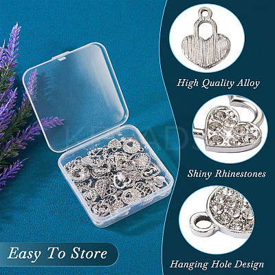 32PCS 16 Style Alloy Rhinestone Pendants ALRI-TA0001-16-1