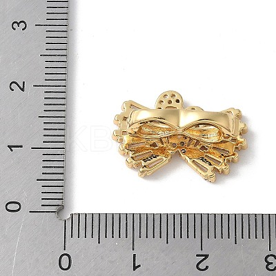 Swan Brass Micro Pave Cubic Zirconia Fold Over Clasps KK-D324-30G-1