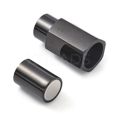 Ion Plating(IP) Smooth 304 Stainless Steel Magnetic Clasps with Glue-in Ends STAS-H402-63B-5MM-1