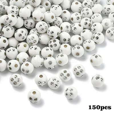 150Pcs Opaque Acrylic Beads MACR-YW0004-21C-1