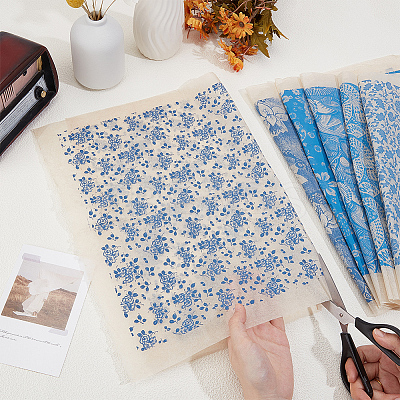 6Pcs 6 Styles Paper Ceramic Decals DIY-BC0015-29-1