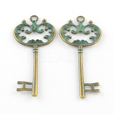 Zinc Alloy Skeleton Key Big Pendants PALLOY-R065-031-LF-1