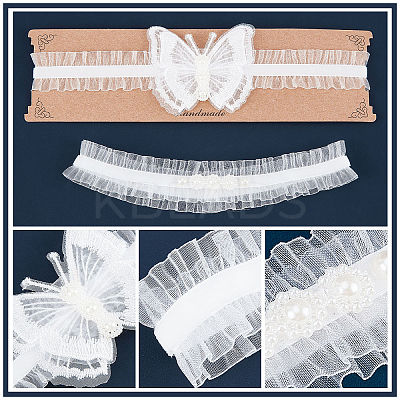 Polyester Lace Elastic Bridal Garters DIY-WH0308-148A-1