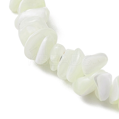 Natural Trochus Shell Chip Beaded Stretch Bracelets for Women Men BJEW-JB10549-1