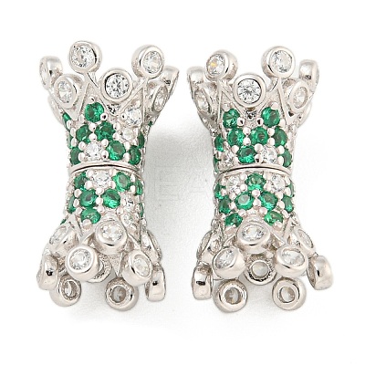 925 Sterling Silver Micro Pave Cubic Zirconia Screw Clasps STER-U001-01P-1