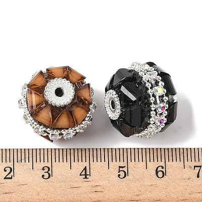 Acrylic Rhinestone Flower Ball Beads OACR-H053-01-1