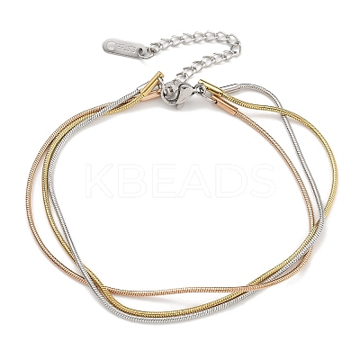 304 Stainless Steel Herringbone Chain Bracelets BJEW-H618-15MC-1